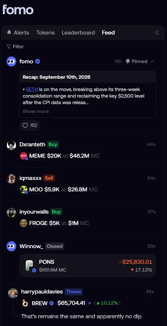 Fomo feed