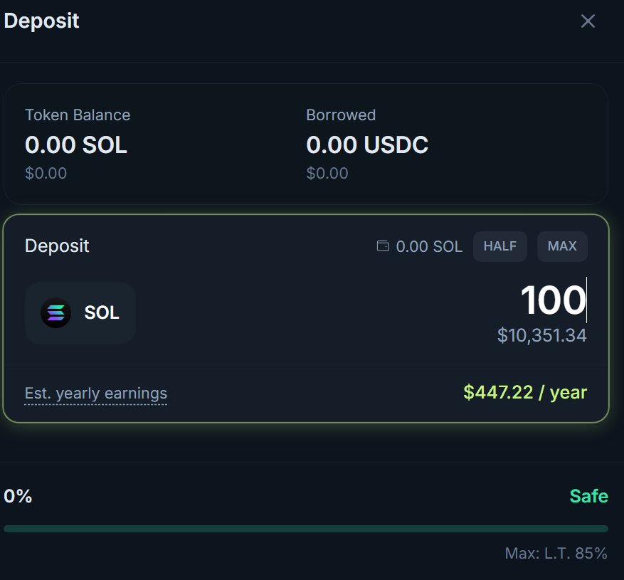 Deposit SOL as collateral on Jupiter Lend