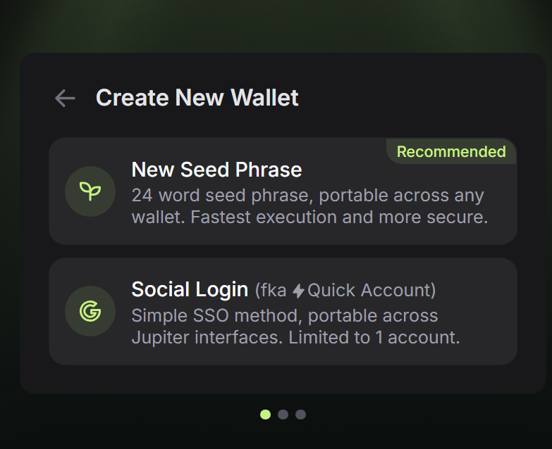 Jupiter Wallet recovery options